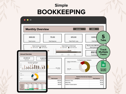 Small Business Bookkeeping - Brown