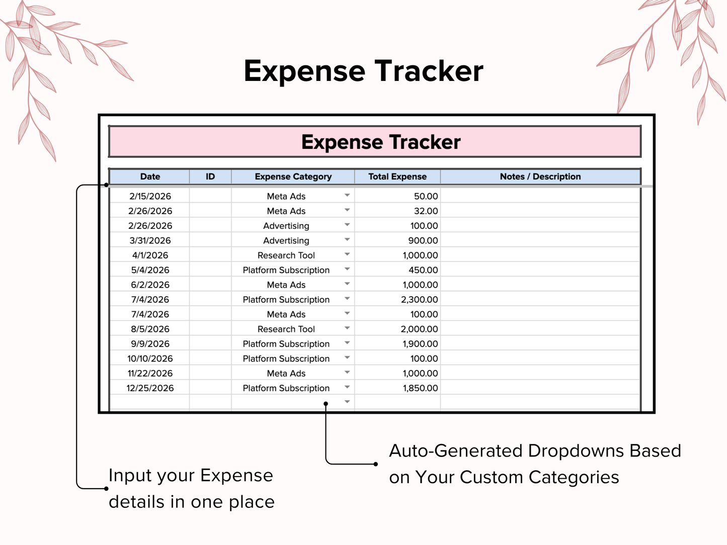 Small Business Bookkeeping - Pink