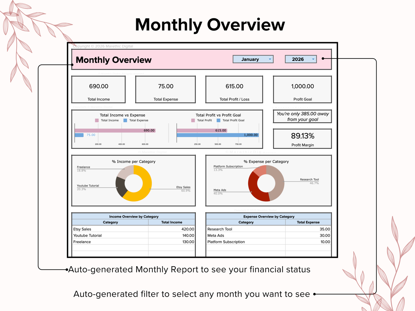 Small Business Bookkeeping - Pink