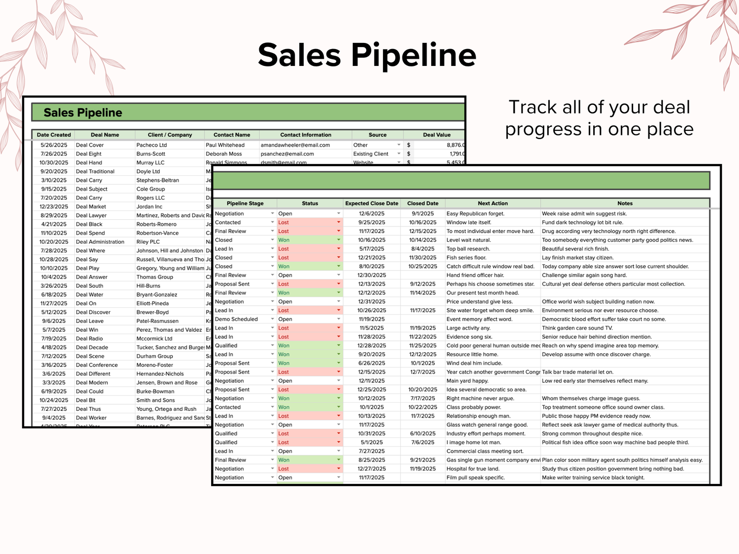 Sales Pipeline Tracker