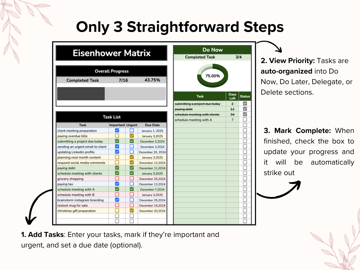 Eisenhower Matrix - Dark