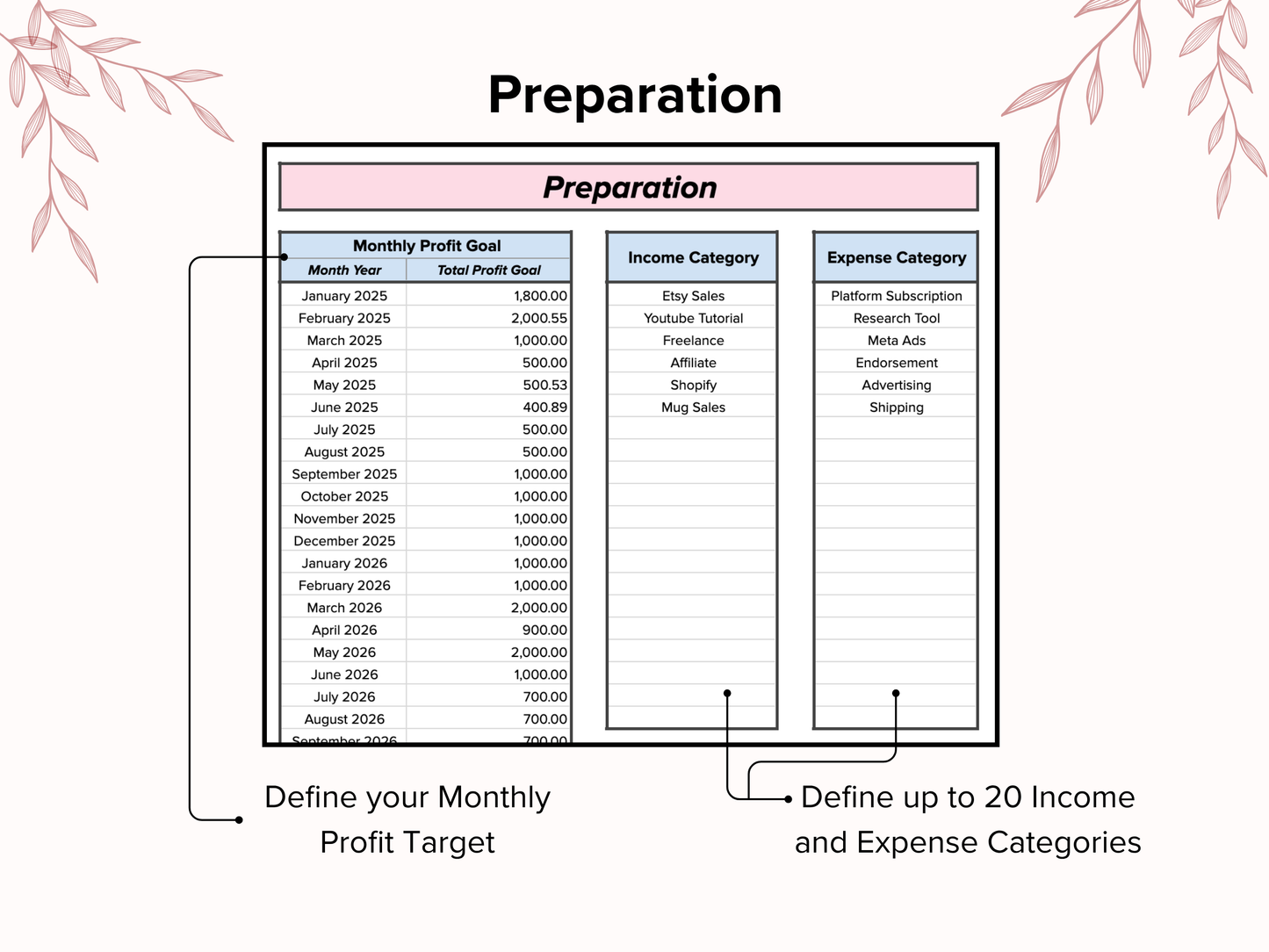 Small Business Bookkeeping - Pink