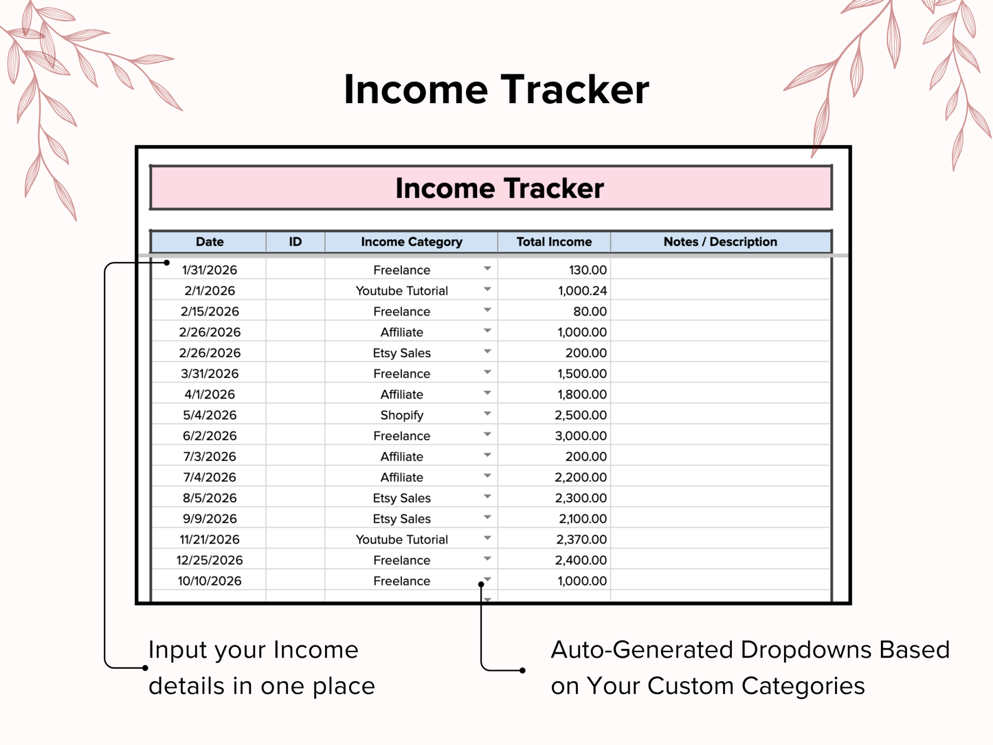 Small Business Bookkeeping - Pink
